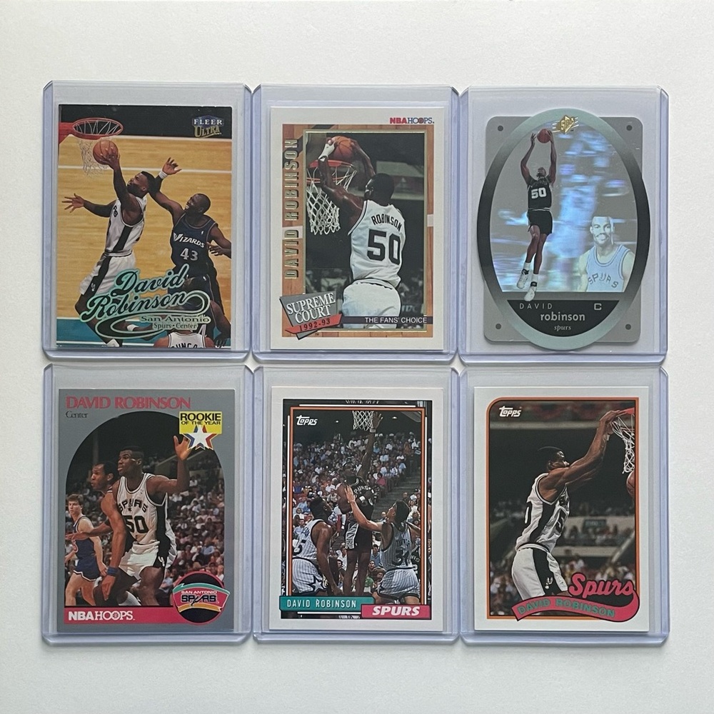 Lot of 6 David Robinson San Antonio Spurs Basketball Cards